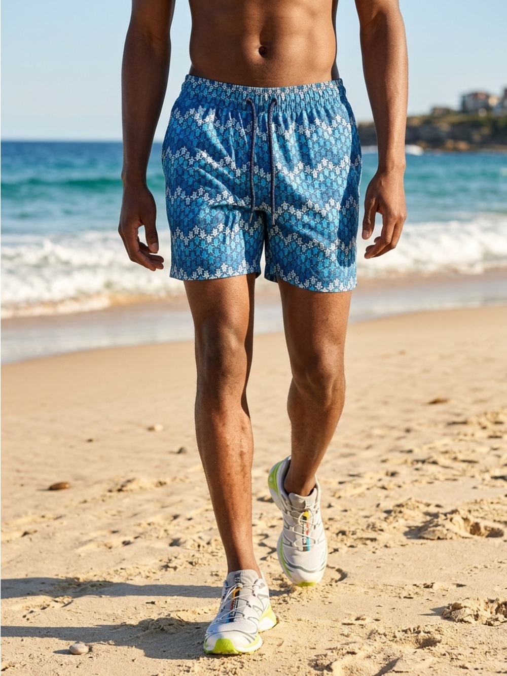 Vilebrequin Men’s Blue Sea Turtle Print Swim Trunks Size M Saint-Tropez